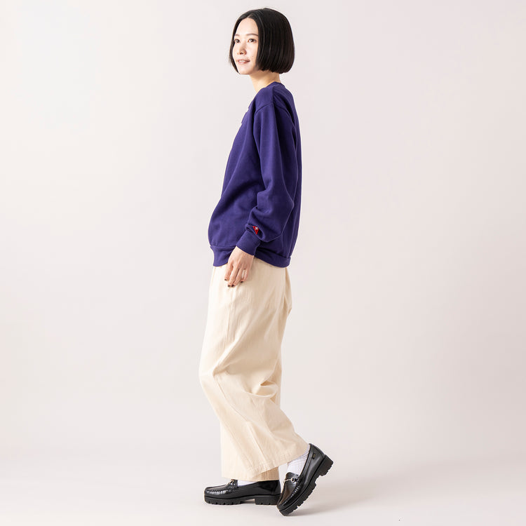 ショート丈着用 (モデル身長165cm),Healthknitのクラシックスウェット ヘンリーネック長袖|TUTIE.の丈の選べるコットンピーチ起毛パンツ|ROOTOTEのFE.ベビールー.モ ダーンーA,https://market.e-begin.jp/products/she_hea0308p_lala|https://market.e-begin.jp/products/equ_tte1272s_lala|https://market.e-begin.jp/products/sup_roo1256s_lala