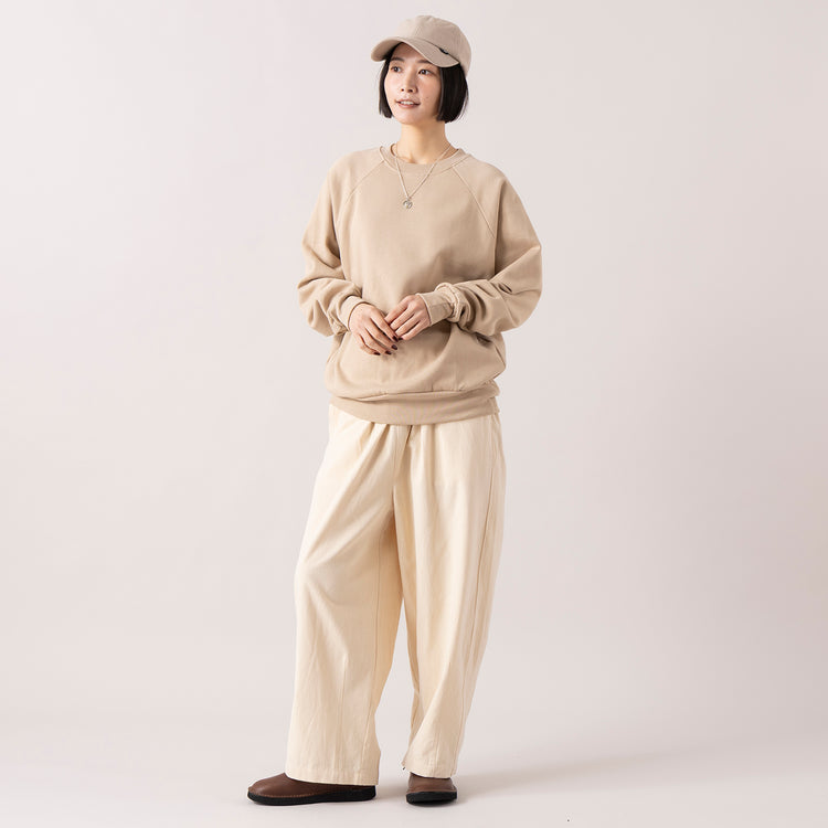 ロング丈着用 (モデル身長165cm),Healthknitのクラシックスウェット クルーネック長袖|TUTIE.の丈の選べるコットンピーチ起毛パンツ|Organic handloomのSHELLY|TESTIFYのGraphen Cap|BUTTON WORKSのマーキュリーコインネックレスStar,https://market.e-begin.jp/products/she_hea0691n_lala|https://market.e-begin.jp/products/equ_tte1272s_lala|https://market.e-begin.jp/products/sed_ogh1252s_lala|https://market.e-begin.jp/products/ipb_tsf1304s_lala|https://market.e-begin.jp/products/tka_but1282s_lala