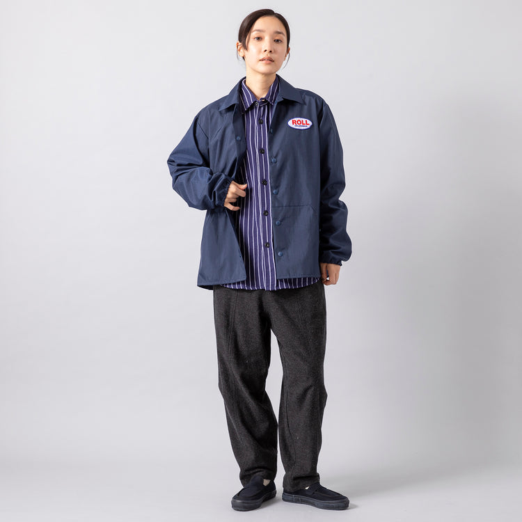 モデル身長163cm,BARNS OUTFITTERSのROLL COACH JK|ALCARZAのヘビーネルストライプワークシャツ|MOONSTARのLOAFY,https://market.e-begin.jp/products/tka_bof0641r_lala|https://market.e-begin.jp/products/hag_alc0629r_lala|https://market.e-begin.jp/products/mns_mns0147p_lala