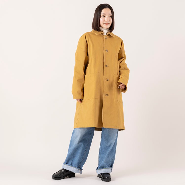 モデル身長163cm,YARMO THE UNIFORMのダスターコート|lelillのハイテクワッフルニット|WHITE MAILSのタートルネック|caquのFSワイドボーイズ|TIDEWAYのワントーンモスボストンM,https://market.e-begin.jp/products/gra_ytu1215s_lala|https://market.e-begin.jp/products/ana_lel1248s_lala|https://market.e-begin.jp/products/hrt_wns0730n_lala|https://market.e-begin.jp/products/tan_caq1164s_lala|https://market.e-begin.jp/products/snk_tid0874p_lala