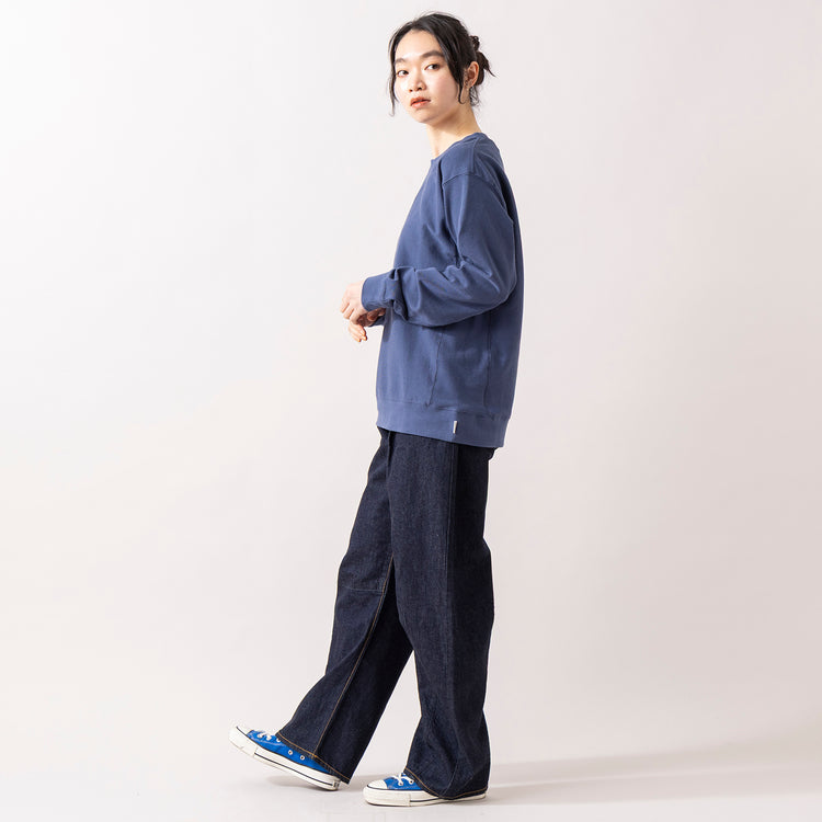 モデル身長 165cm（着用サイズM）,NEEDBY heritageのHARPER|rapiécageのダブルUラインイヤカフ,|https://market.e-begin.jp/products/gsr_ndh0025u_lala|https://market.e-begin.jp/products/rdx_rpc0110u_lala