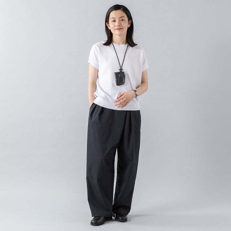 モデル身長160cm,euphoric moodのTwill Wrap Pants|GLENFIELDのシャークソールビジネスサンダル|MATOWのTsuki 朧月 -おぼろづき- / スクエア シルバー レザー|CRONY.のMIKAGE Neck Wallet,https://market.e-begin.jp/products/hpn_eup0430s_lala|https://market.e-begin.jp/products/jal_gfd0392q_lala|https://market.e-begin.jp/products/bey_mtw0356s_lala|https://market.e-begin.jp/products/ald_crn0440s_lala
