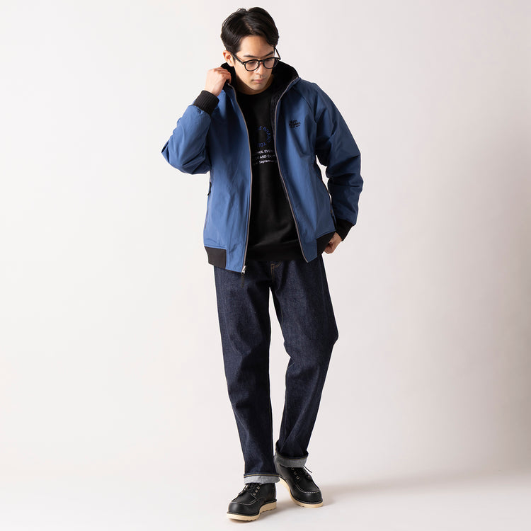 着用サイズ L(身長180cm)　05) ブラックxブルー（裏面）