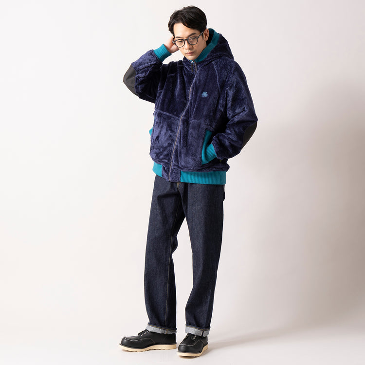 着用サイズ L(身長180cm)　59) ネイビーxブラック（表面）