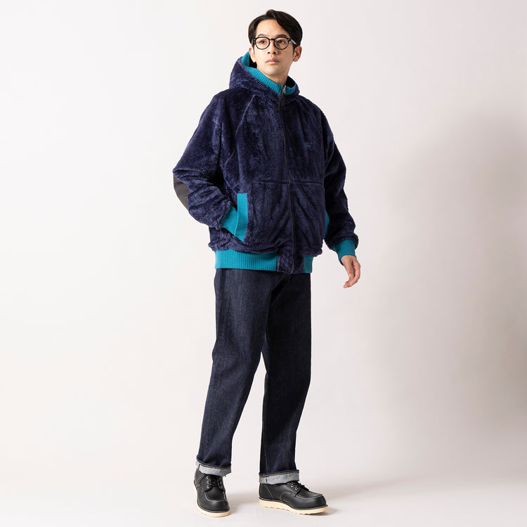 着用サイズ L(身長180cm)　59) ネイビーxブラック（表面）