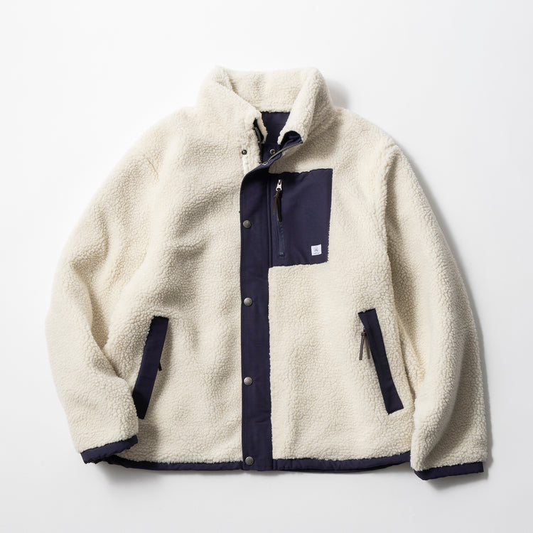 32) 生成りxネイビー