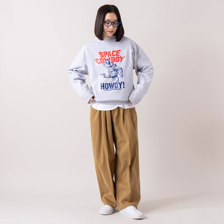 モデル身長 163cm（着用サイズ25）,BARNS OUTFITTERSのATHLETIC CREW SWEAT|MANUAL ALPHABETのSUPIMA OX BAND COLOR SHIRT,https://market.e-begin.jp/products/tka_bof0012u_lala|https://market.e-begin.jp/products/mks_man0220j_lala