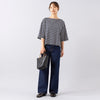 着用サイズ23 (モデル身長165cm),MANONのBOAT NECK BORDER TEE|TIDEWAYのアラログ2wayかごバッグ|GLENFIELDのシャークソールグルカサンダル|auraのwave dot bracelet,https://market.e-begin.jp/products/mks_mnn0855s_lala|https://market.e-begin.jp/products/snk_tid0622q_lala|https://market.e-begin.jp/products/jal_gfd0391q_lala|https://market.e-begin.jp/products/crp_aur1047q_lala