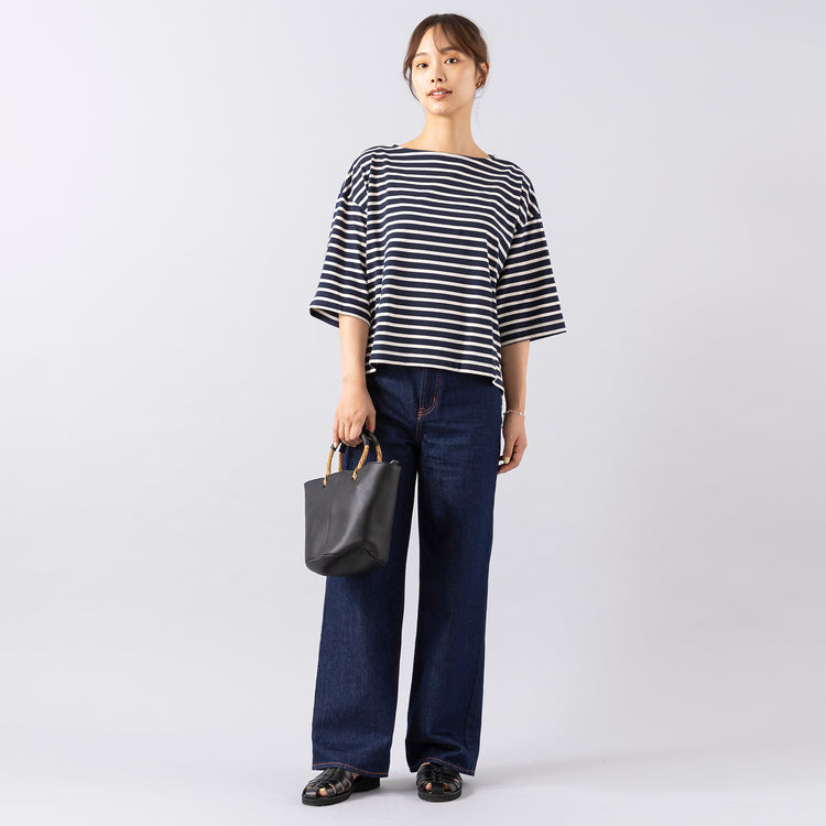 着用サイズ23 (モデル身長165cm),MANONのBOAT NECK BORDER TEE|TIDEWAYのアラログ2wayかごバッグ|GLENFIELDのシャークソールグルカサンダル|auraのwave dot bracelet,https://market.e-begin.jp/products/mks_mnn0855s_lala|https://market.e-begin.jp/products/snk_tid0622q_lala|https://market.e-begin.jp/products/jal_gfd0391q_lala|https://market.e-begin.jp/products/crp_aur1047q_lala