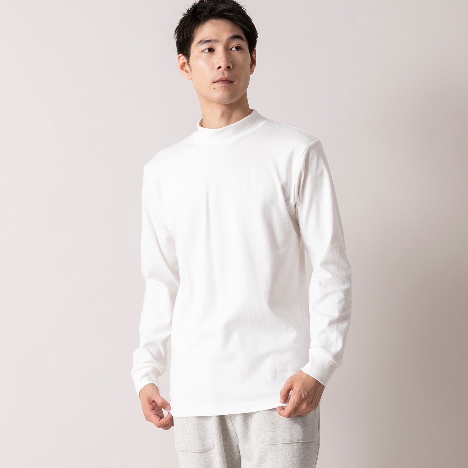 Hanes | ヘインズ スエードニット ハイネックロングスリーブTシャツ