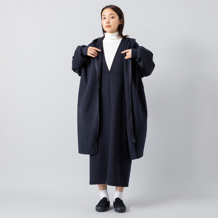 モデル身長163cm,ARCH&LINEのCOTTON RIB H/N TEE|euphoric moodの2way One-piece|MOONSTARのオールネイビーのコットンスエードLOAFY,https://market.e-begin.jp/products/ach_ach0262p_lala|https://market.e-begin.jp/products/hpn_eup0219r_lala|https://market.e-begin.jp/products/mns_mns0147p_lala