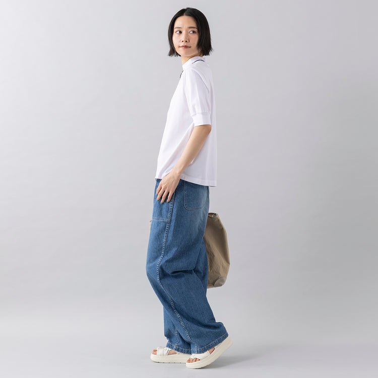 モデル身長165cm,CIOTAのインディゴスビンコットンデニムベイカーパンツ〔MEDIUM DARK〕|TIDEWAYの3way撥水マトリョーシカトート|MALIBU SANDALSのCANYON PLATFORM|esperantoのBLACK SPINEL NECKLACE,https://market.e-begin.jp/products/cta_cta0391p_lala|https://market.e-begin.jp/products/snk_tid1270q_lala|https://market.e-begin.jp/products/sed_mls0713q_lala|https://market.e-begin.jp/products/esp_esp0912k_lala