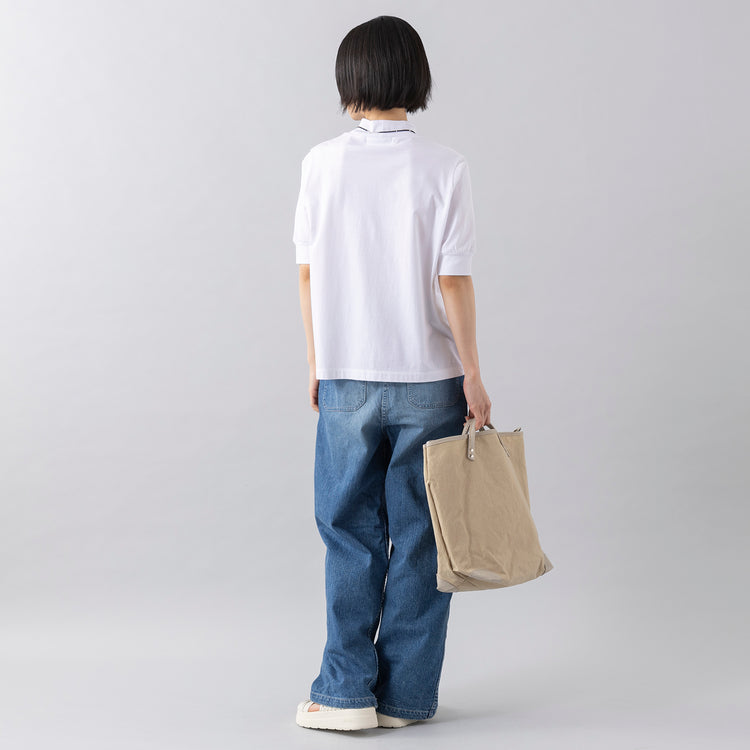 モデル身長165cm,CIOTAのインディゴスビンコットンデニムベイカーパンツ〔MEDIUM DARK〕|TIDEWAYの3way撥水マトリョーシカトート|MALIBU SANDALSのCANYON PLATFORM|esperantoのBLACK SPINEL NECKLACE,https://market.e-begin.jp/products/cta_cta0391p_lala|https://market.e-begin.jp/products/snk_tid1270q_lala|https://market.e-begin.jp/products/sed_mls0713q_lala|https://market.e-begin.jp/products/esp_esp0912k_lala