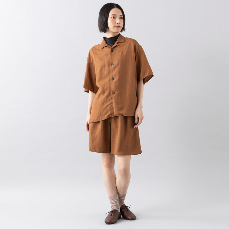 Sumikuro着用 (モデル身長165cm),ARCH&LINEのLINEN/RAYON OPEN COLLAR SHIRT|ARCH&LINEのLINEN/RAYON NEUTRAL SHORTS|facciamoのLacci(ラッチ),https://market.e-begin.jp/products/ach_ach0195q_lala|https://market.e-begin.jp/products/ach_ach0196q_lala|https://market.e-begin.jp/products/are_fac0637k_lala