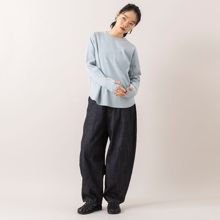 モデル身長165cm,euphoric moodのThimble Rib Tops|URCH RNAのコックさんの5ポケットパンツ ONE WASH|DiuのPommier|meri ja kuuのリブ先丸シルクコットンソックス,https://market.e-begin.jp/products/hpn_eup1008s_lala|https://market.e-begin.jp/products/tky_urr0784s_lala|https://market.e-begin.jp/products/cil_diu0800s_lala|https://market.e-begin.jp/products/hpn_mjk1012s_lala