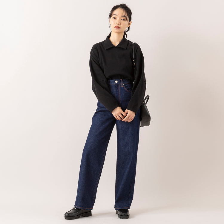 モデル身長165cm,euphoric moodのCollared Rib Tops|NEEDBY heritageのLUNA|タイドウェイの2WAY MOSSボストン,https://market.e-begin.jp/products/hpn_eup1009s_lala|https://market.e-begin.jp/products/gsr_ndh0873s_lala|https://market.e-begin.jp/products/snk_tid0304j_lala