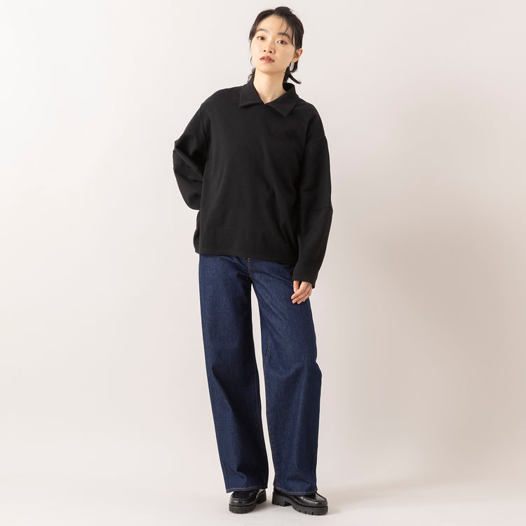 モデル身長165cm,euphoric moodのCollared Rib Tops|NEEDBY heritageのLUNA|タイドウェイの2WAY MOSSボストン,https://market.e-begin.jp/products/hpn_eup1009s_lala|https://market.e-begin.jp/products/gsr_ndh0873s_lala|https://market.e-begin.jp/products/snk_tid0304j_lala