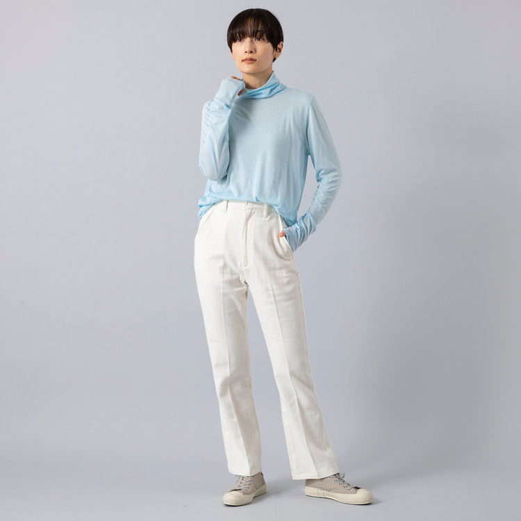 モデル身長163cm,Atelier Mont KemmelのCOTTON LINEN PANTS|Moonstarのローバスケットヴィンテージグレー,https://market.e-begin.jp/products/sta_amk0008r_lala|https://market.e-begin.jp/products/mns_mns0286o_lala