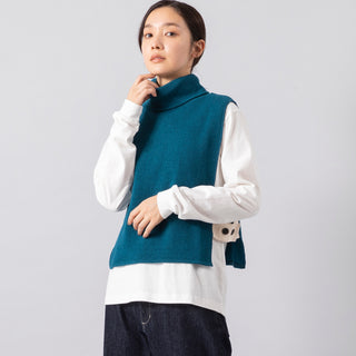 me. | ミードット　wool cotton ribハイネックベスト