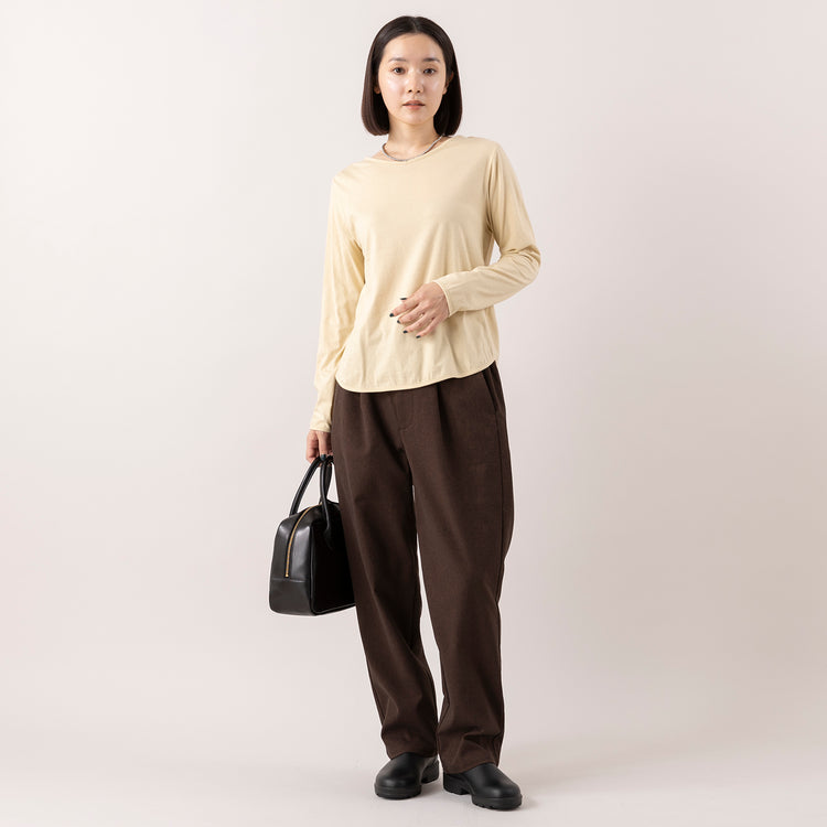 モデル身長163cm(2WAYのうちVネックの向きで着用),ARCH&LINEのSTRETCH CREW PANTS|TIDEWAYのワントーンモスボストンM|BlundstoneのORIGINALAS VEGAN|rapiécageのメタルボールチョーカー,https://market.e-begin.jp/products/ach_ach1163s_lala|https://market.e-begin.jp/products/snk_tid0874p_lala|https://market.e-begin.jp/products/sed_bld0572l_lala|https://market.e-begin.jp/products/rdx_rpc0794s_lala