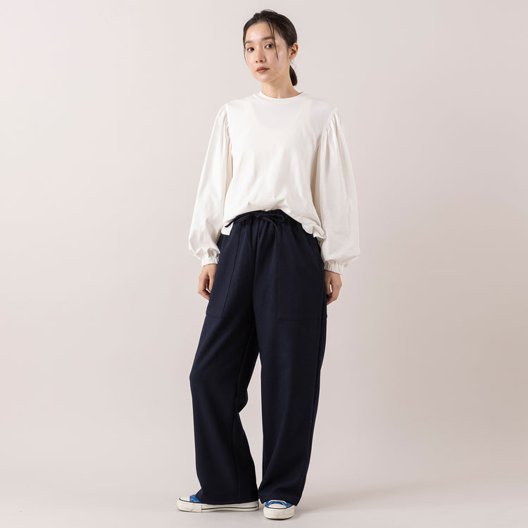 モデル身長163cm,MANONのGATHER SLEEVE LS TEE,https://market.e-begin.jp/products/mks_mnn1173s_lala