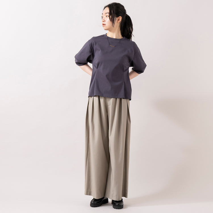 モデル身長165cm,ESPEYRACのバルーンスリーブ無地T|rapiécageのアジャストダブルパイプコードネックレス,https://market.e-begin.jp/products/inf_epe0081u_lala|https://market.e-begin.jp/products/rdx_rpc0106u_lala