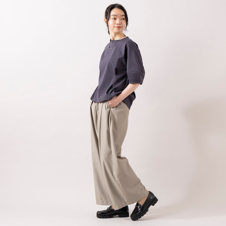 モデル身長165cm,ESPEYRACのバルーンスリーブ無地T|rapiécageのアジャストダブルパイプコードネックレス,https://market.e-begin.jp/products/inf_epe0081u_lala|https://market.e-begin.jp/products/rdx_rpc0106u_lala