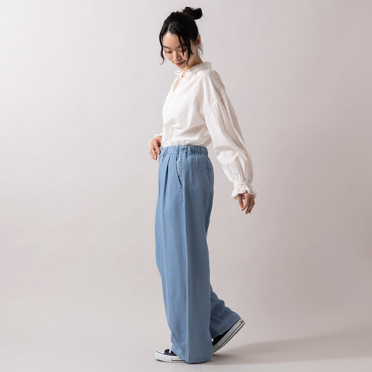 モデル身長165cm,HEAVENLYのCotton Linen Broad Washer Smock Pullover|Dick BrunaのDB/保冷巾着トート,https://market.e-begin.jp/products/dlt_hvr0159u_lala|https://market.e-begin.jp/products/hem_dkb0156u_lala