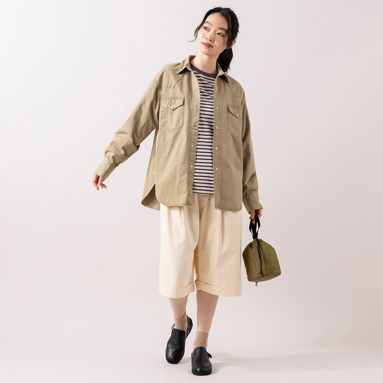 モデル身長165cm,HEAVENLYのCotton CS 5Sleeve T-Shirt|caquのFSリネンワイドフレア|rapiécageのプチメタルコードチョーカー|rapiécageのダブルUラインイヤカフ,hhttps://market.e-begin.jp/products/dlt_hvr0162u_lala|https://market.e-begin.jp/products/tan_caq0739q_lala|https://market.e-begin.jp/products/rdx_rpc0105u_lala|https://market.e-begin.jp/products/rdx_rpc0110u_lala