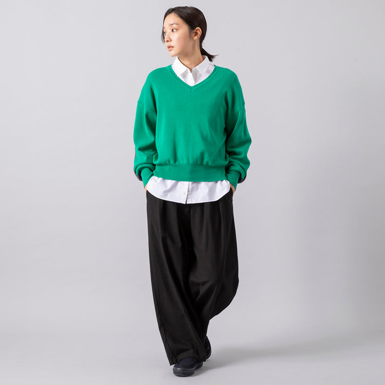 モデル身長163cm,lelillの4wayTCシャツ|corailのタックワイドパンツ|MOONSTARのLOAFY,https://market.e-begin.jp/products/ana_lel0759o_lala|https://market.e-begin.jp/products/etr_cor0642r_lala|https://market.e-begin.jp/products/mns_mns0147p_lala