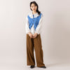 モデル身長165cm,LE MELANGEの14G綿混ニットベスト|HEAVENLYのWasher Broadcloth Frillcollar Blouse|UNIVERSAL OVERALLの2TUCK WIDE STRAIGHT PANTS|facciamoのMeringa（メリンガ）,https://market.e-begin.jp/products/inf_lem1052s_lala|https://market.e-begin.jp/products/dlt_hvr0995s_lala|https://market.e-begin.jp/products/dre_uni1061s_lala|https://market.e-begin.jp/products/are_fac0636k_lala