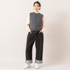 モデル身長165cm,LE MELANGEの14G綿混ニットベスト|ARMY TWILL SANFORIZEDのBackJersey LS Tee Powder|80/40 BY SKEVEの40inch SELVEDGE DENIM（BLACK）,https://market.e-begin.jp/products/inf_lem1052s_lala|https://market.e-begin.jp/products/mul_amt1062s_lala|https://market.e-begin.jp/products/sta_ske0982s_lala