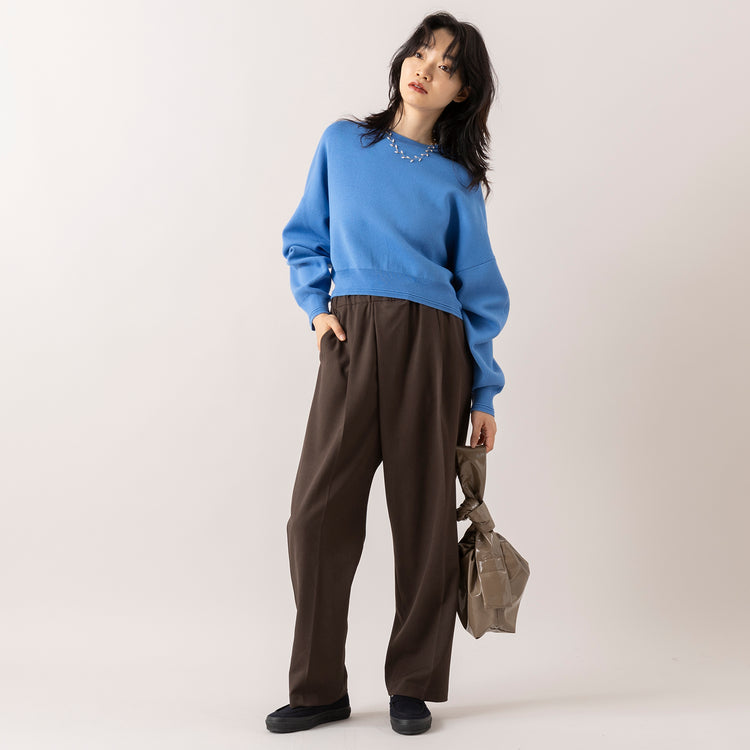 モデル身長165cm,LE MELANGEの14G綿混ドルマンニット|LE MELANGEのアシメタックサルエルPT|mate-monoのてかてかショルダーバッグ|rapiécageのジグザグパールスライダーネックレス,https://market.e-begin.jp/products/inf_lem1055s_lala|https://market.e-begin.jp/products/inf_lem1054s_lala|https://market.e-begin.jp/products/kom_mte1003s_lala|https://market.e-begin.jp/products/rdx_rpc1014s_lala