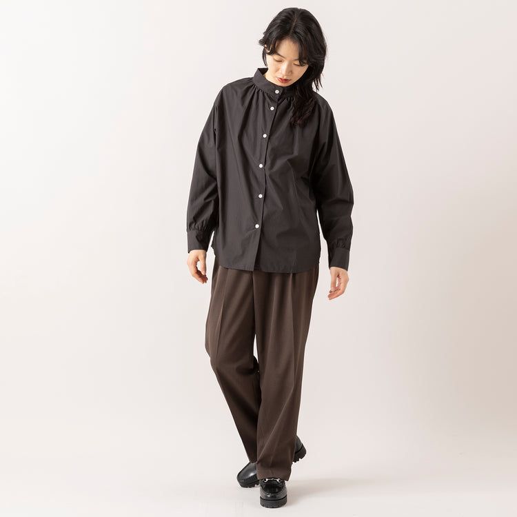モデル身長165cm,CommencementのStand shirts|LE MELANGEのアシメタックサルエルPT,https://market.e-begin.jp/products/mio_cme0309j_lala|https://market.e-begin.jp/products/inf_lem1054s_lala
