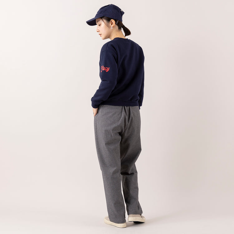 モデル身長163cm,LE MELANGEのヴィンテージ風裏起毛トレーナー|ARCH&LINEのSTRETCH CREW PANTS|Moonstarのローバスケットヴィンテージグレー|PROGRESS RUNNING CLUBのBADGE Logo Cap|NEI/NORのスクエアチャームピアス,https://market.e-begin.jp/products/inf_lem1169s_lala|https://market.e-begin.jp/products/ach_ach1163s_lala|https://market.e-begin.jp/products/mns_mns0286o_lala|https://market.e-begin.jp/products/gra_pgr0248r_lala|https://market.e-begin.jp/products/ris_ner0789s_lala