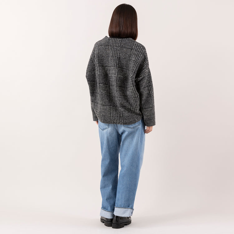 モデル身長163cm,LE MELANGEのカーデジャケット|HEAVENLYのAcrylic Wool Knit Turtleneck Pullover|caquのFSワイドボーイズ,https://market.e-begin.jp/products/inf_lem1217s_lala|https://market.e-begin.jp/products/dlt_hvr1188s_lala|https://market.e-begin.jp/products/tan_caq1164s_lala