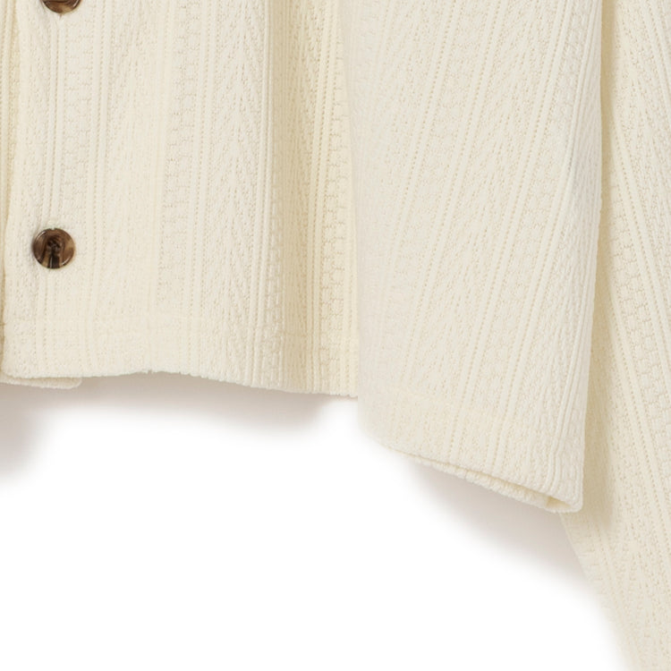 LE MELANGE | ルメランジュ　ベロアジャガード開襟シャツ