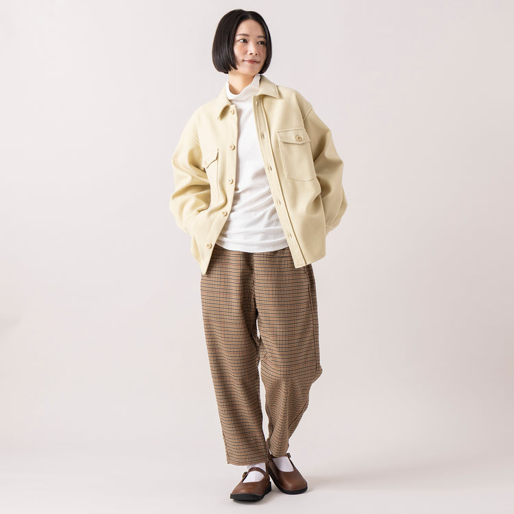 モデル身長165cm,gym masterのダブルフェイス タートルネック|MANONのBALLOON PANTS|Organic handloomのSHELLY,https://market.e-begin.jp/products/grd_gym1195s_lala|https://market.e-begin.jp/products/mks_mnn1264s_lala|https://market.e-begin.jp/products/sed_ogh1252s_lala