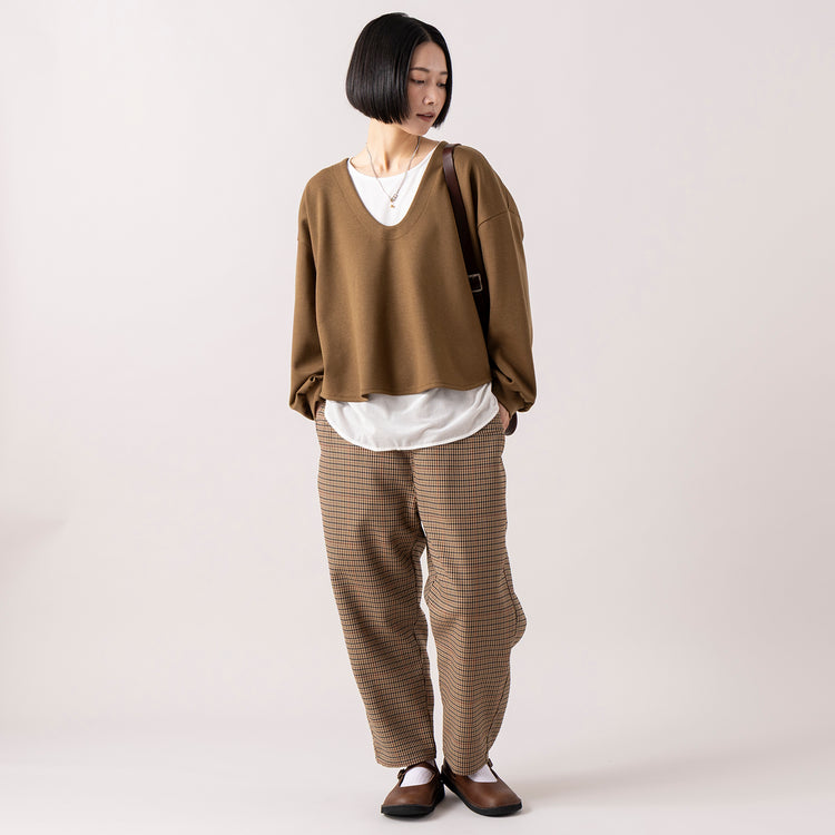 STRIPE着用 モデル身長165cm,LE MELANGEのUネックポンチPO|LE MELANGEの裾切り替えレイヤードインナー|MANONのBALLOON PANTS|Organic handloomのSHELLY|NEI/NORのエレガントバイカラーボールチャーム ネックレス,https://market.e-begin.jp/products/inf_lem1277s_lala|https://market.e-begin.jp/products/inf_lem1170s_lala|https://market.e-begin.jp/products/mks_mnn1264s_lala|https://market.e-begin.jp/products/sed_ogh1252s_lala|https://market.e-begin.jp/products/ris_ner1301s_lala