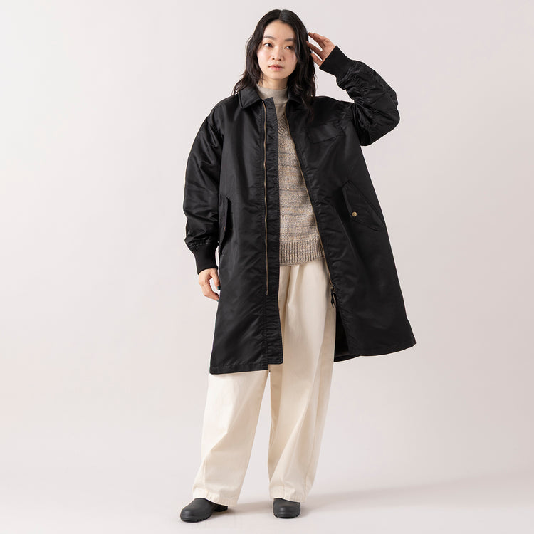 モデル身長165cm,RNA-NのミックスカラーVプルオーバー|RNA-Nのコットンウールクラシックバレルパンツ|YARMO THE UNIFORMのRAIN BOOT,https://market.e-begin.jp/products/tky_rnn1430s_lala|https://market.e-begin.jp/products/tky_rnn1433s_lala|https://market.e-begin.jp/products/gra_ytu1443s_lala