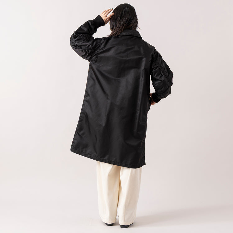 モデル身長165cm,RNA-NのミックスカラーVプルオーバー|RNA-Nのコットンウールクラシックバレルパンツ|YARMO THE UNIFORMのRAIN BOOT,https://market.e-begin.jp/products/tky_rnn1430s_lala|https://market.e-begin.jp/products/tky_rnn1433s_lala|https://market.e-begin.jp/products/gra_ytu1443s_lala