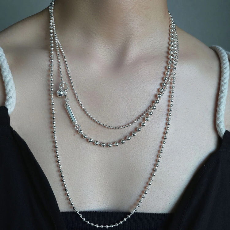 in mood | インムード　MULTI BALL CHAIN -NECKLACE