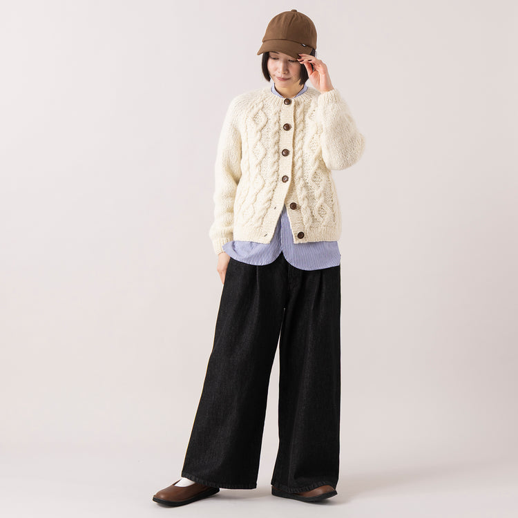 ,HIMALAYAN CLIMBER'S HAND-KNITの手編み クルー衿カーディガン|MANUAL ALPHABETのBROAD BAND COLOR SHIRT|VENT BLANC+の12ozデニム ワイドパンツ|Organic handloomのSHELLY|TESTIFYのGraphen Cap,https://market.e-begin.jp/products/epi_him1249s_lala|https://market.e-begin.jp/products/mks_man0870j_lala|https://market.e-begin.jp/products/stl_ven1056s_lala|https://market.e-begin.jp/products/sed_ogh1252s_lala|https://market.e-begin.jp/products/ipb_tsf1304s_lala