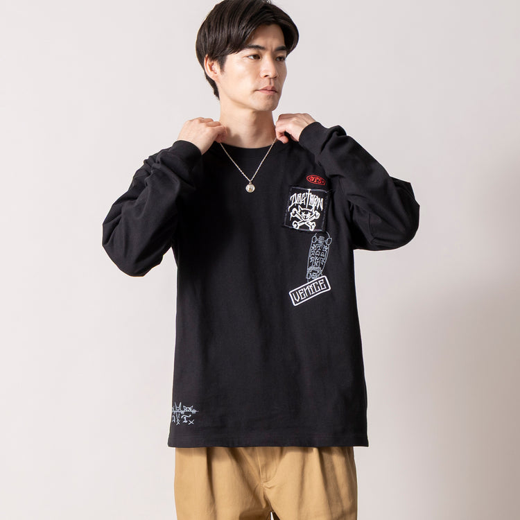 モデル身長180cm (Lサイズ着用)