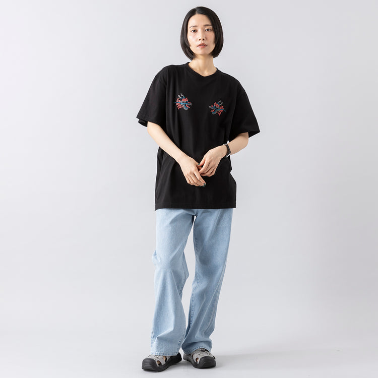 モデル身長163cm,JOHNBULLのデニムワイドジーンズ,https://market.e-begin.jp/products/jbu_jbu0060p_lala