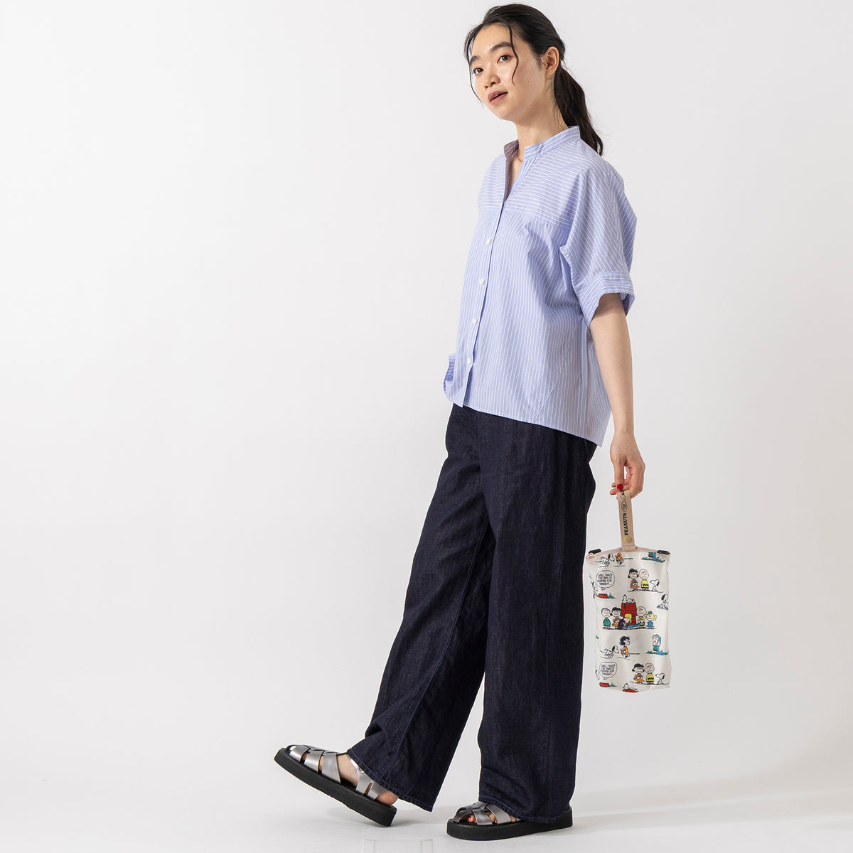 NOMBRE IMPAIR | ノンブル アンペール 綿ストライプ バンザイシャツ