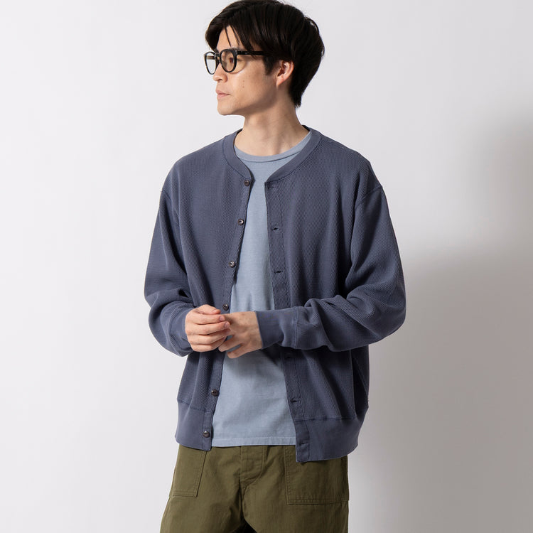 Healthknit | ヘルスニット　Begin別注 ビンテージ加工 サーマルキングラッセルハニカムカーデ