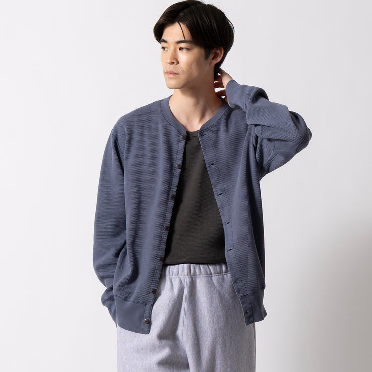 Healthknit | ヘルスニット　Begin別注 ビンテージ加工 サーマルキングラッセルハニカムカーデ