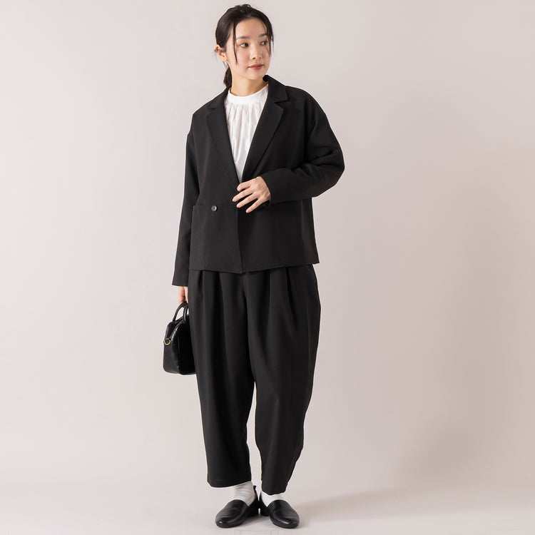 モデル身長163cm,uncinqのMelange Ox Tailored Jacket|uncinqのCotton 100/2Broad Standneck Pullover|TIDEWAYの別注 2WAY MOSSボストン,https://market.e-begin.jp/products/dlt_unc1003l_lala|https://market.e-begin.jp/products/dlt_unc1007l_lala|https://market.e-begin.jp/products/snk_tid0304j_lala