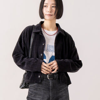 LE MELANGE | ルメランジュ　ベロアジャガード開襟シャツ